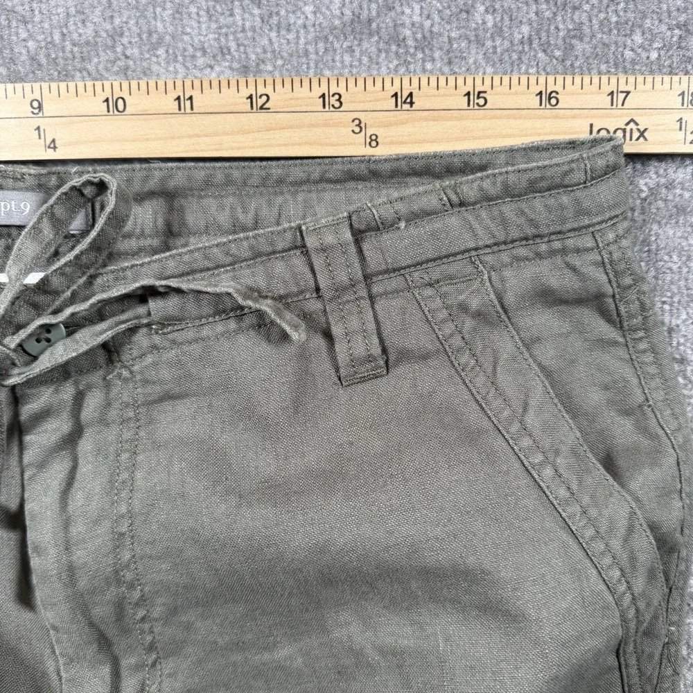 Apt 9 Pants Men's 34x32 Olive Green Straight Wide Leg Linen Baggy Trousers